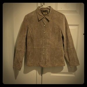 Leather suede blazer jacket